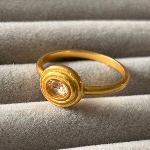 Julie Vos Gold Ring with Crystal Center size 9